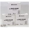 Image 1 : 3 CASES OF 5 VERBATIM DVD ROM DOUBLE SIDED DISCS
