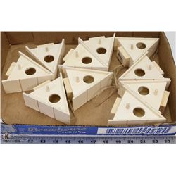FLAT OF PLAIN WOOD ART BIRDHOUSES - READY FOR