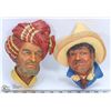Image 1 : 2 BOSSONS ENGLAND CHALKWARE ARAB + MEXICAN HEADS