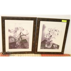 2 MATCHING FLORAL PICTURES FRAMED