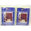 Image 1 : LOT OF 2 FABRIC DOUBLE SWAG SHOWER CURTAINS