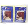 Image 1 : LOT OF 2 FABRIC DOUBLE SWAG SHOWER CURTAINS