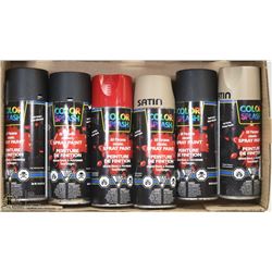 6 CANS OF ALL PURPOSE ENAMEL SPRAY PAINT