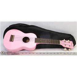 DENVER DUKE-PINE UKULELE (PINK) W/CASE