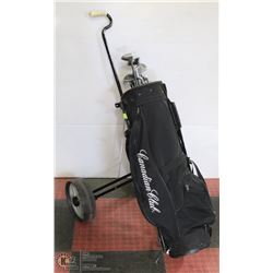 CANADIAN CLUB GOLF BAG WITH TOUR TREMOR CLUBS AND