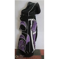 DUNLOP PURPLE DELUXE GOLF BAG WITH CHANGE HOLDER