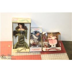 LOT OF 3 COLLECTOR DOLLS INCL CATHY COLLECTION