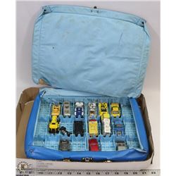 VINTAGE MATCH BOX CASE WITH CARS