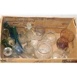 BOX OF ASSORTED VASES