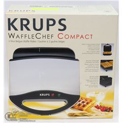 KRUPS WAFFLE CHEF COMPACT WAFFLE MAKER