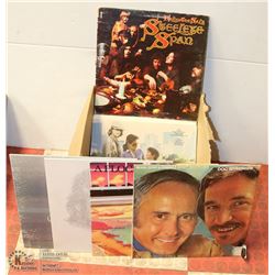 BOX OF VINYL RECORDS AND 14 CD'S