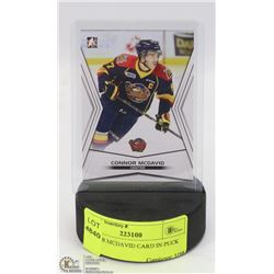 CONNOR MCDAVID CARD IN PUCK STAND