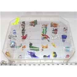 DISPLAY CASE WITH VARIETY OF GLASS