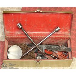 TOOL BOX WITH MISCELLANEOUS ITEMS