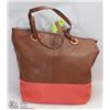 Image 1 : SPRING BROWN & SALMON TOTE STYLE PURSE