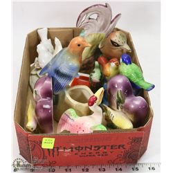 BOX OF ESTATE BIRD FIGURINES