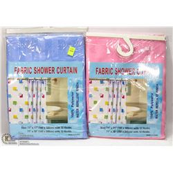 LOT OF 2 FABRIC SHOWER CURTAINS