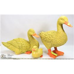 SET OF 3 GARDEN DUCK STATUES