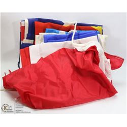 LOT OF 9 FLAGS - MOSTLY FULL SIZE INCL INDONESIA,