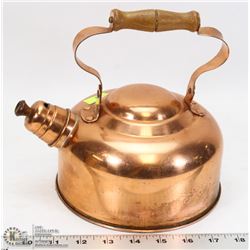 VINTAGE COPPER WHISTLING KETTLE