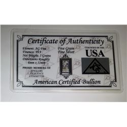 12 - CERTIFIED 5 GRAIN PURE SILVER BAR