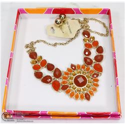 LARGE SUNFLOWER NECKLACE WITH EARRINGS