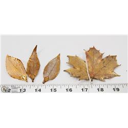 SET OF 4 LEAFS PENDANTS INCL 3 ASPEN, 1 MAPLE