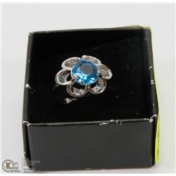 WOMAN SS VOGUE DESIGN NAVY BLUE STONE RING