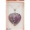 Image 1 : AMETHYST HEART SHAPED SEMI PRECIOUS PENDANT WITH