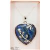 Image 1 : LAPIS LAZULI HEART SHAPED SEMI PRECIOUS PENDANT W/