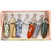 Image 1 : LOT OF 7 ASSORTED SEMI PRECIOUS PENDANTS.