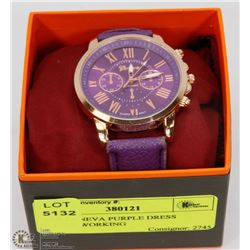 NEW GENEVA PURPLE DRESS WATCH WORKING