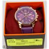 Image 1 : NEW GENEVA PURPLE DRESS WATCH WORKING