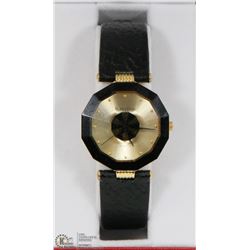 2)ROVEN DINO WATCH SOFT GENUINE BLACK LEATHER