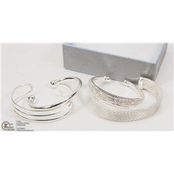 8) LOT OF 4 NEW LADIES SILVER PLATED BRACELETS