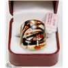 Image 1 : 9) MURANO 3 TONE 24K GLASS RING SIZE 7
