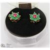 Image 1 : #55-RED RUBY & EMERALD EARRINGS