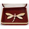 Image 1 : ENAMEL DRAGON FLY BROOCH WITH RHINESTONE INLAY