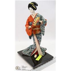 JAPANESE GEISHA FIGURINE - HAND MADE & STITCHED