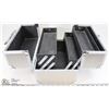 Image 1 : LARGE SILVER EXPANDING MAKE UP/JEWELRY CASE