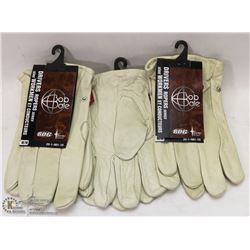 3 PAIR OF MEDIUM BOB BALE DRIVERS ROPERS LEATHER