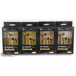 LOT OF 4 HI-FIDELITY EARBUD HEADPHONES