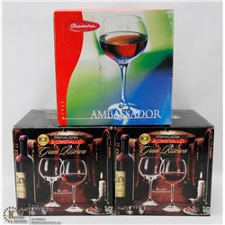 BOX OF NEW CRYSTAL GLASS SETS