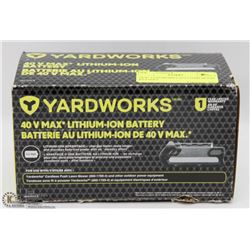 NEW YARDWORKS 40V LITHIUM ION BATTERY