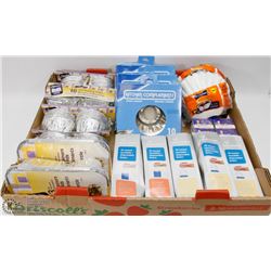 FLAT OF ASSORTED KITCHEN ITEMS INCLUDING COFFEE