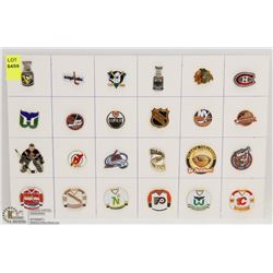 SHEET OF HOCKEY COLLECTORS PINS