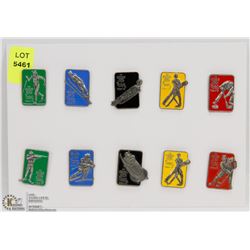 SHEET OF CALGARY OLYMPICS COLLECTORS PINS
