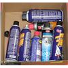 Image 1 : BOX FULL OF MOSTLY  NEW AUTOMOTIVE SHOP FLUIDS