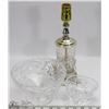 Image 1 : PINWHEEL CRYSTAL LAMP,FOOTED SERVING BOWL & SIDE