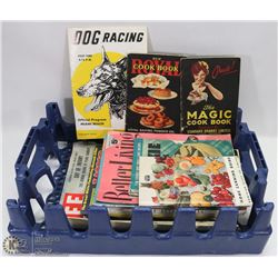 PEPSI CRATE  WITH 1950-60'S VARIOUS MAGAZINES